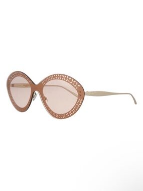Azzedine Alaïa AA0027S Rose Gold Perforated  Laser Cut Cat Eye Sunglasses